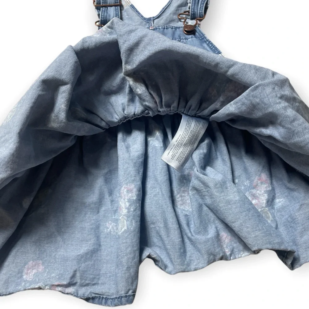 Baby OshKosh B'Gosh Denim Floral Overall Dress 24 Months